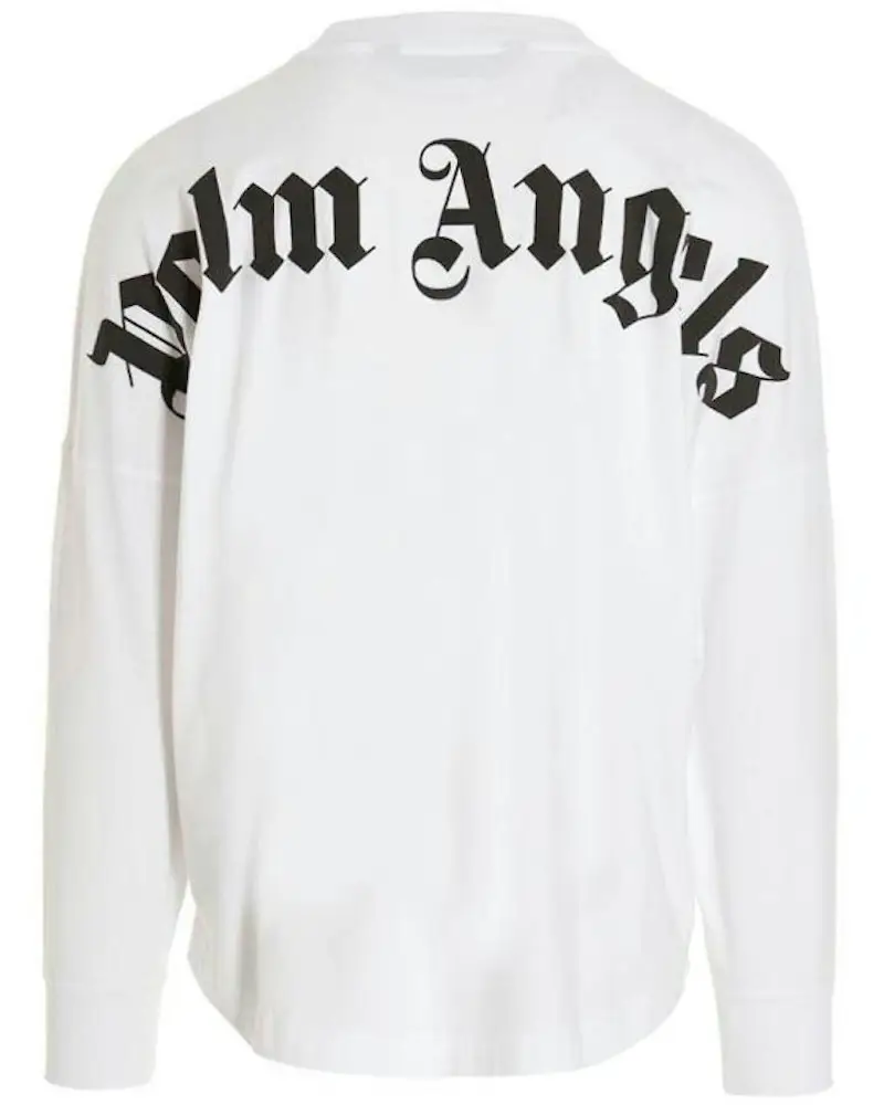 Second image of Palm Angels Classic Logo Long Sleeve Tee 'White'