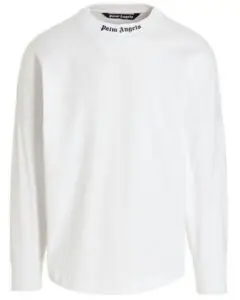 Palm Angels Classic Logo Long Sleeve Tee 'White'