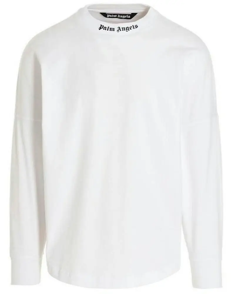 Palm Angels Classic Logo Long Sleeve Tee 'White'