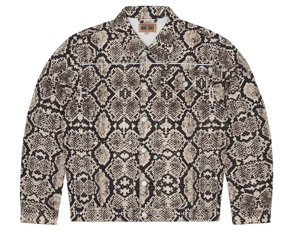 Corteiz Snakeskin Denim Workwear Jacket Black/Beige