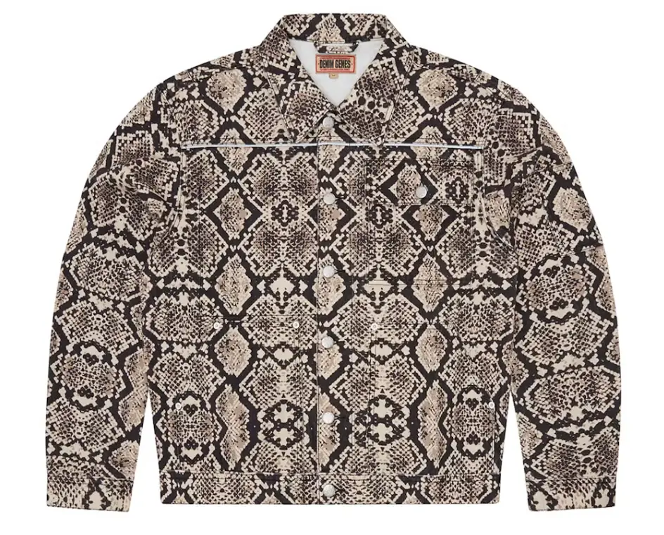 Corteiz Snakeskin Denim Workwear Jacket Black/Beige