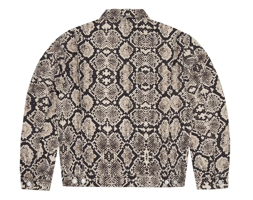 Second image of Corteiz Snakeskin Denim Workwear Jacket Black/Beige