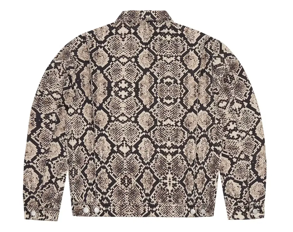 Second image of Corteiz Snakeskin Denim Workwear Jacket Black/Beige