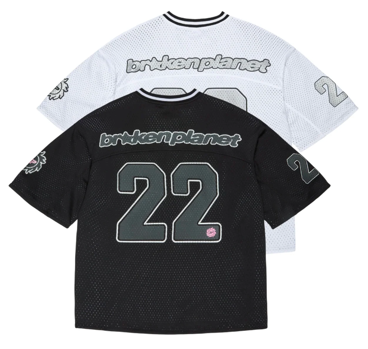 Second image of Broken Planet Reversible Mesh Jersey 'Black White'
