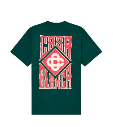 Second image of Casablanca Paris Gothic Logo Tee 'Green'