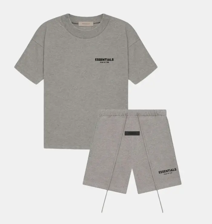 Fear of God Essentials Tee and Short Set 'Dark Oatmeal'