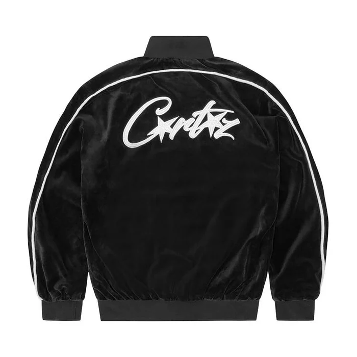 Second image of Corteiz VVS VELOUR JACKET Triple Black