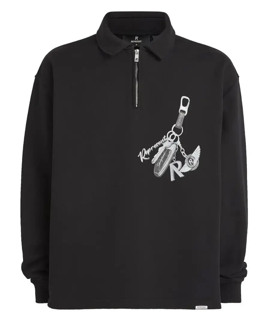 Represent Keys to the Club Quarter Zip Jet Black