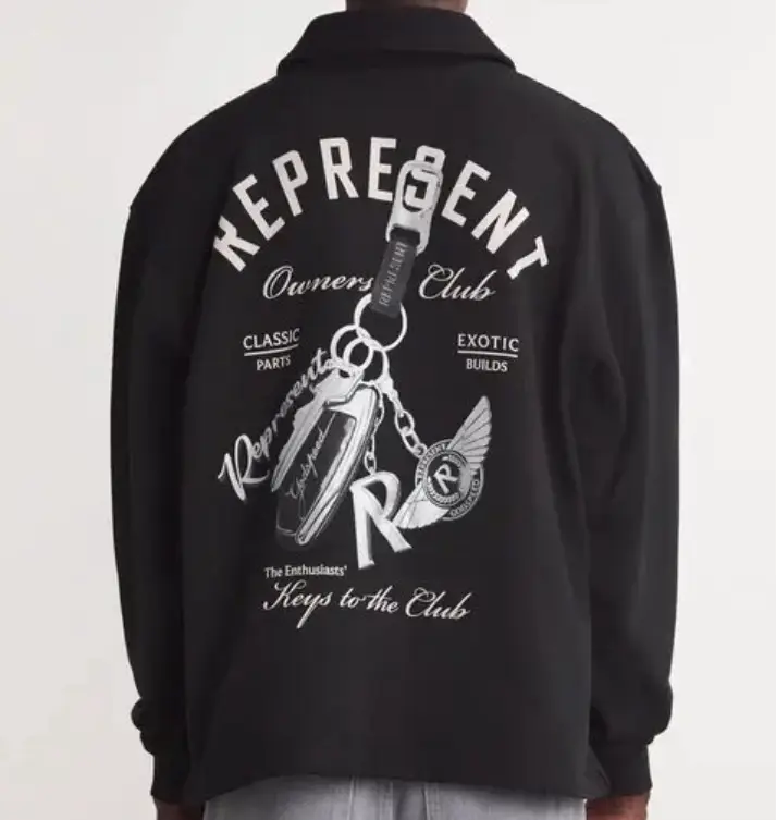 Second image of Represent Keys to the Club Quarter Zip Jet Black